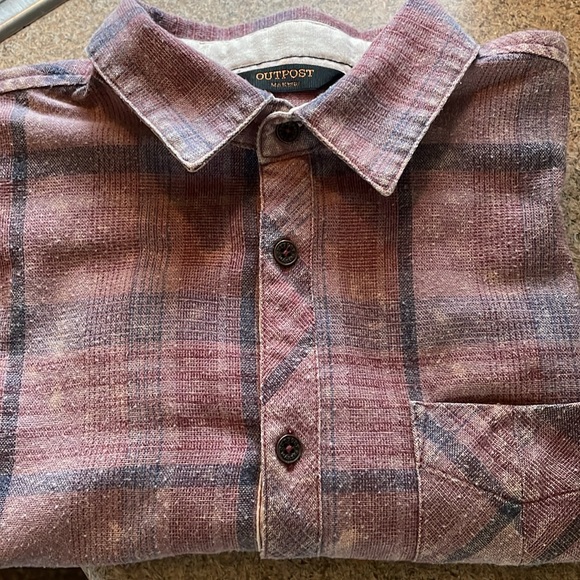 OutPost Maker Sz L Flannel Boyfriend Shirt - Picture 9 of 9